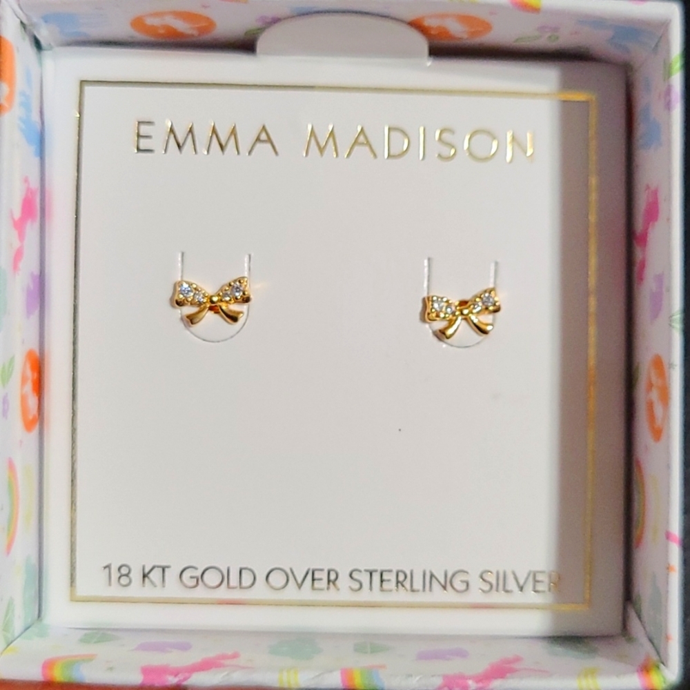 18kt gold plated sterling silver bow earrings